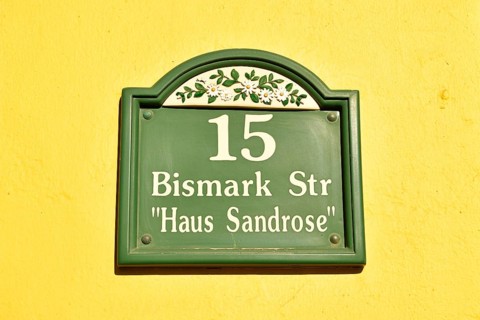German street sign Bismark Strasse on a wall