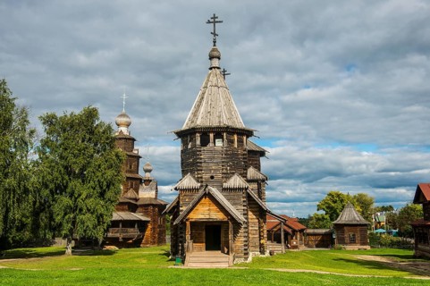 Wooden church in the Museum of wooden architecture in the Unesco world heritage sight Suzdal