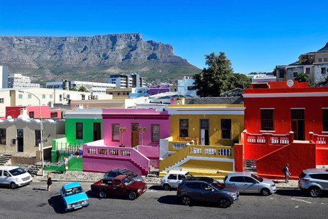 Colourful facades on De Waal Street