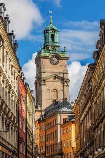 Old architectural buildings and the church of St-Nicholas also known as Storkyrkan cathedral
