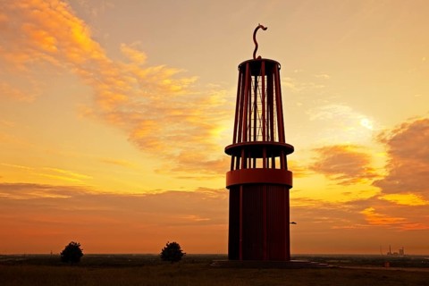Artwork Geleucht at sunset