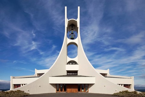 Modern white church