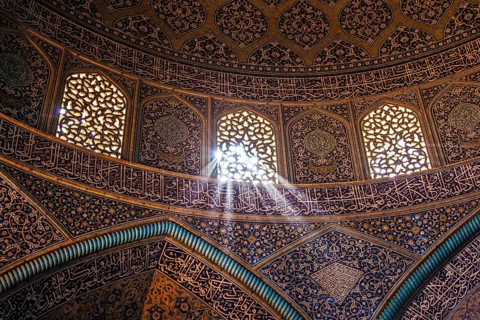 Light shines through window