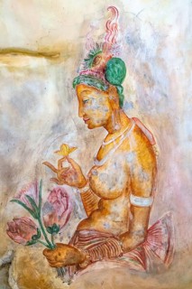 Replica of the famous wall paintings at Sigiriya