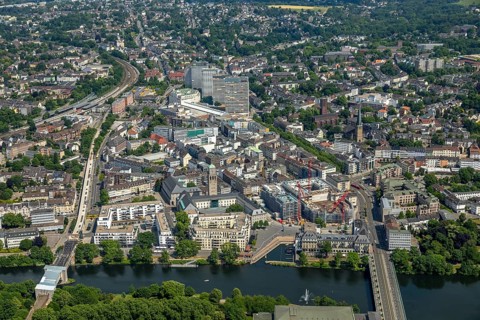 Mulheim city centre with views of Ruhrbania