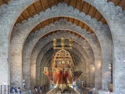 Replica of a rowing galley from the 16th century