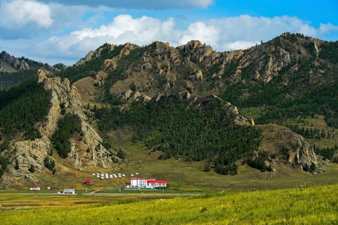 Tourist accommodation with yurts in Gorkhi-Terelj National Park