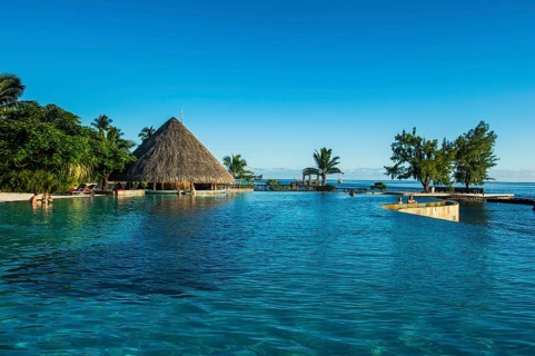Huge swimming pool of a luxury hotel