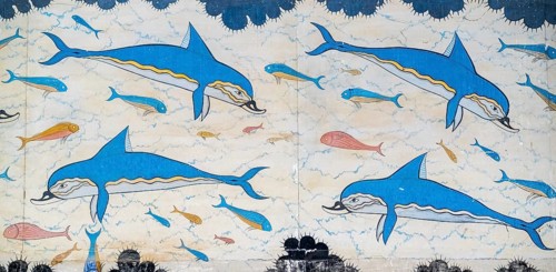 Reconstruction of the dolphin frescoes by Arthur Evans