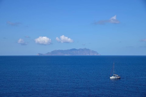 Sailboat off Marettimo Island