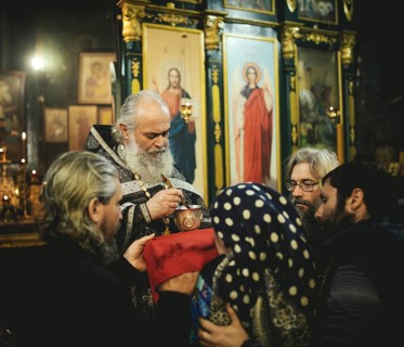 Famous exorcist father Sergei in Okhamchira