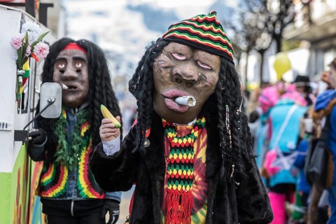 Dressed as Hippie with Joint