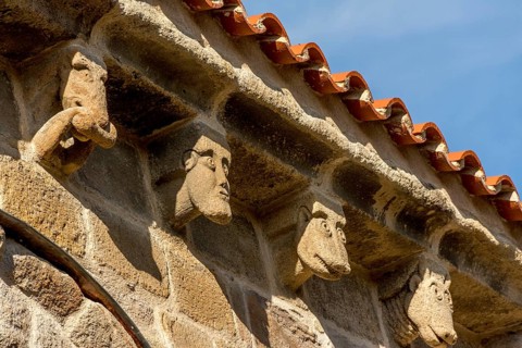 Sculptures of Saint Laurent Collegiate church. romanesque art