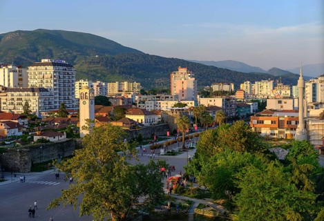 Fortress wall and clock tower