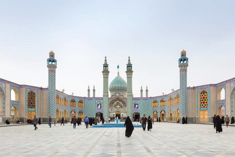 Courtyard of holy shrine of Imamzadeh Helal Ali in Aran va Bidgol