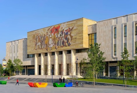 Historical National Museum with Mosaic Shqiptaret