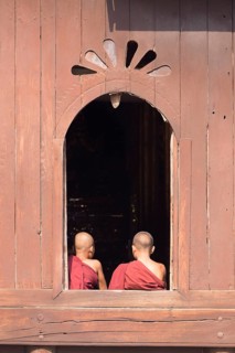 Young novice monks at Shwe Yaunghwe Kyaung monastery