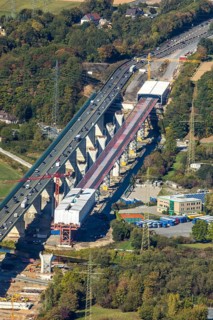 Construction site motorway bridge