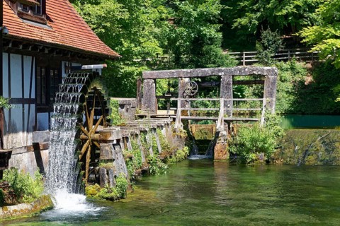 Historical hammer mill at the Blautopf