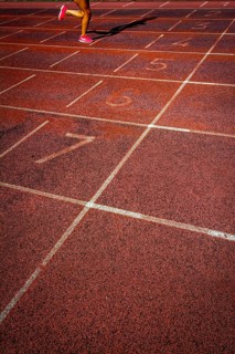 Lines on an athletics track