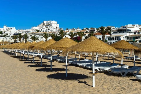Sun beds on the beach