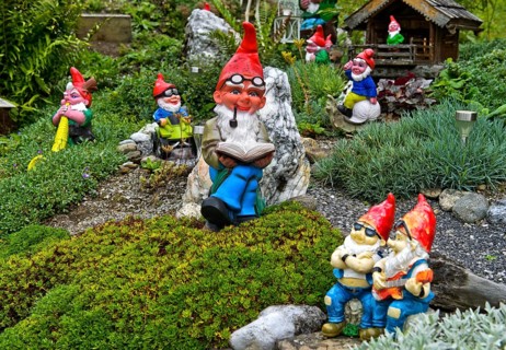 Several Garden gnomes