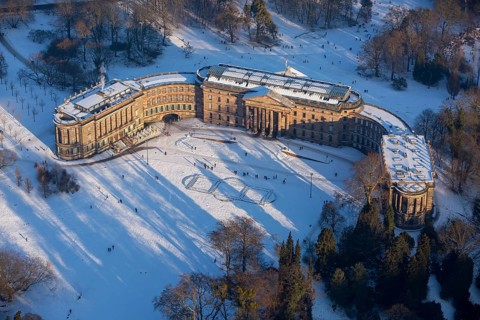 Wilhelmshohe Castle in winter