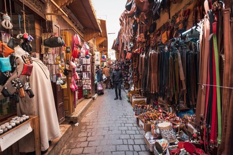 Narrow alley in a market