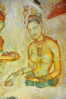 Fresco of the Cloud Girls on the Lion Rock of Sigiriya