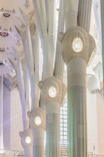 Interior view of the Sagrada Familia by Antoni Gaudi