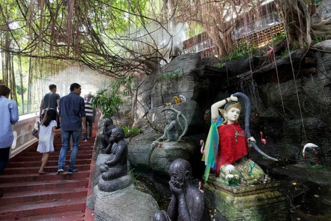 Staircase with God figure