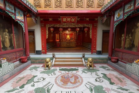 Inner courtyard with floor mosaic