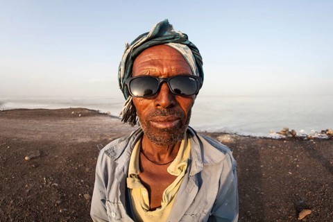 Portrait of a worker in the Dallol Salt Desert