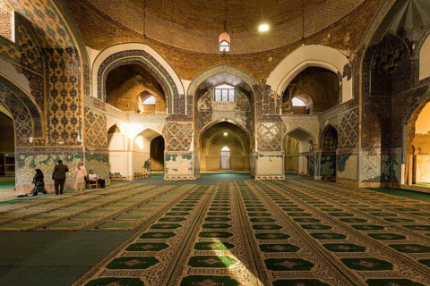 Inside the Blue Mosque or Kabud Mosque