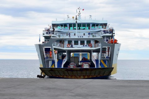 Ferry dropping at the pier