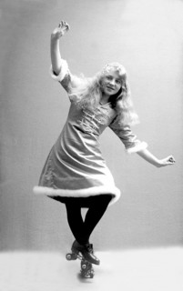 Woman with roller skates