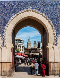 Locals in front of Bab Boujeloud