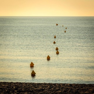 Yellow buoys in water