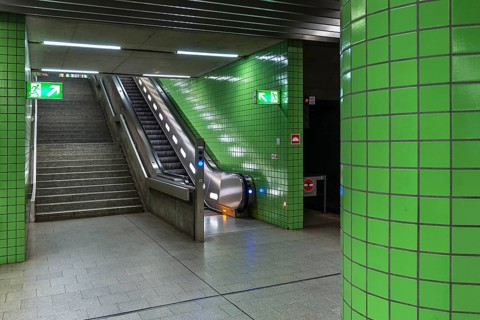Staircase of the subway station Weisser Turm