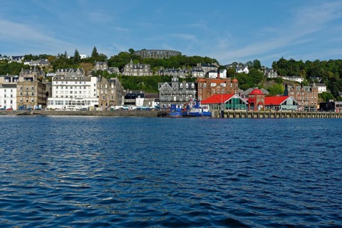 Port and city centre with McCaig's Tower