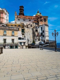 View of Piazza Umberto I and church Collegiate Santa Maria Maddalena