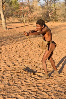 San man with bow and arrow