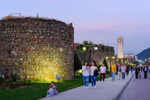 Fortress wall and clock tower