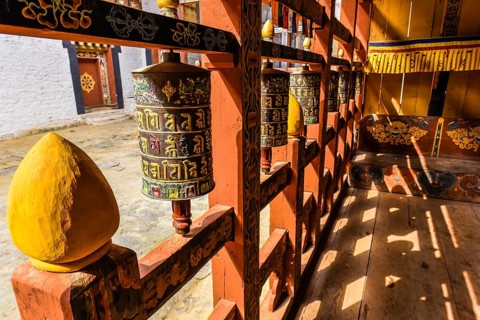 Prayer mills in the monastery fortress