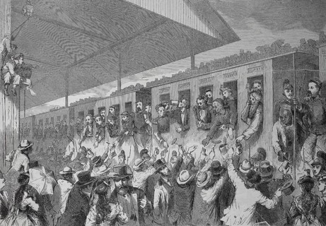 French prisoners of war at the railway station in Munich on August 10