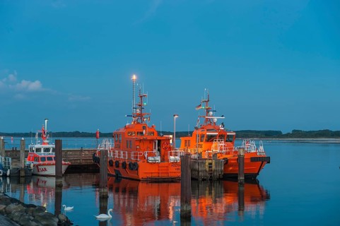 Pilot boats in the mouth of the Trave