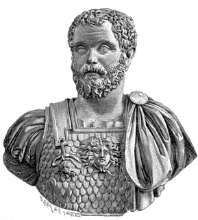 Ancient Marble Bust of Lucius Septimius Severus Pertinax