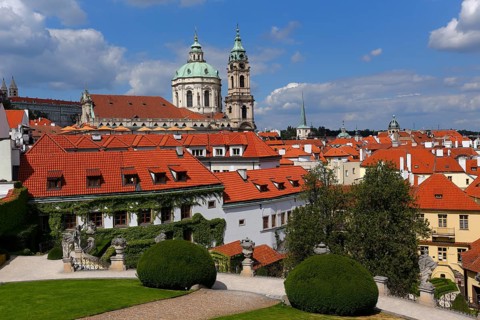 Overlooking Vrtba Garden with St.Nicolas Church