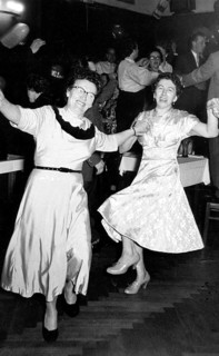 Two dancing women