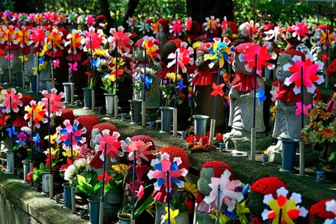 Jizo Buddha statues in memory of deceased children